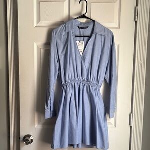 Zara Light Blue Long Sleeve Dress